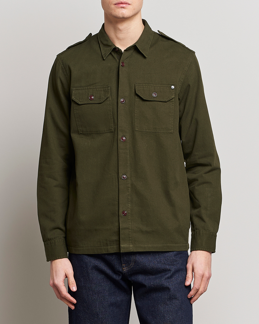 Herr | Skjortjackor | Barbour International | Abbe Cotton Overshirt Forrest Green