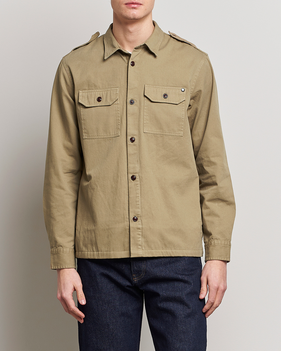 Herr | Skjortjackor | Barbour International | Abbe Cotton Overshirt Herb Khaki