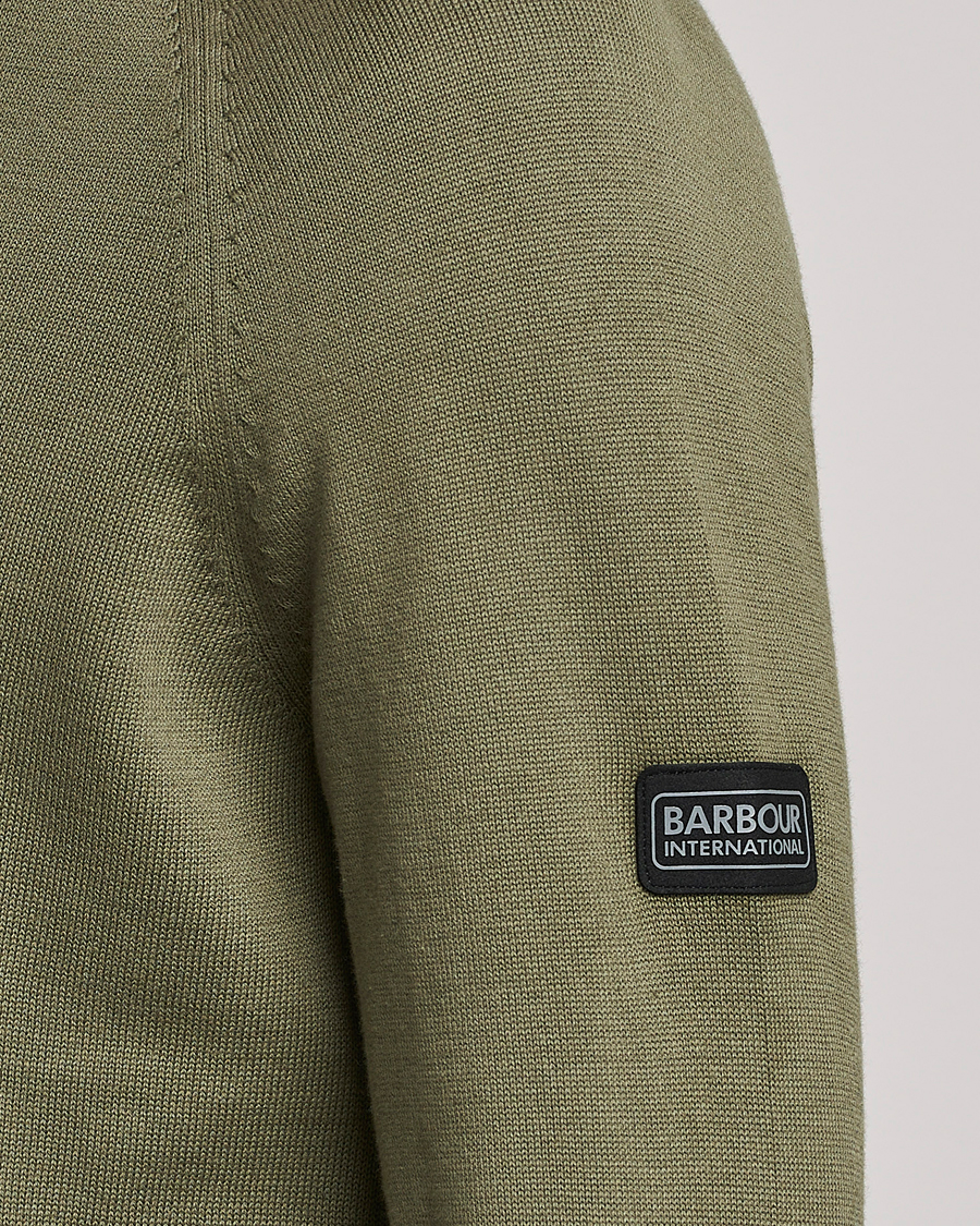 Herr | Tröjor | Barbour International | Cotton Crew Neck Light Moss