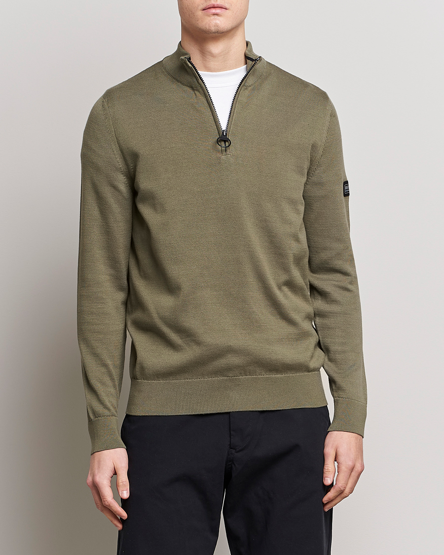 Herr | Realisation | Barbour International | Cotton Half Zip Light Moss