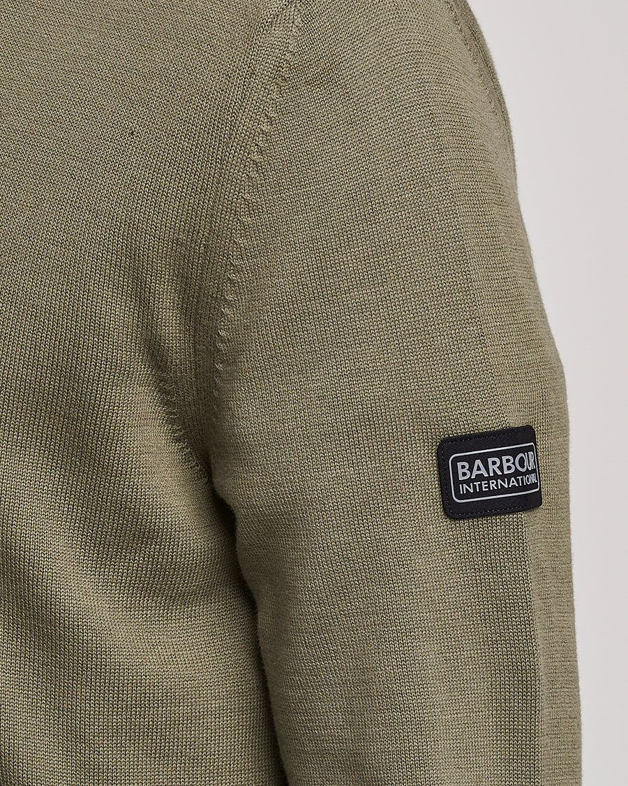 Herr | Tröjor | Barbour International | Cotton Half Zip Light Moss