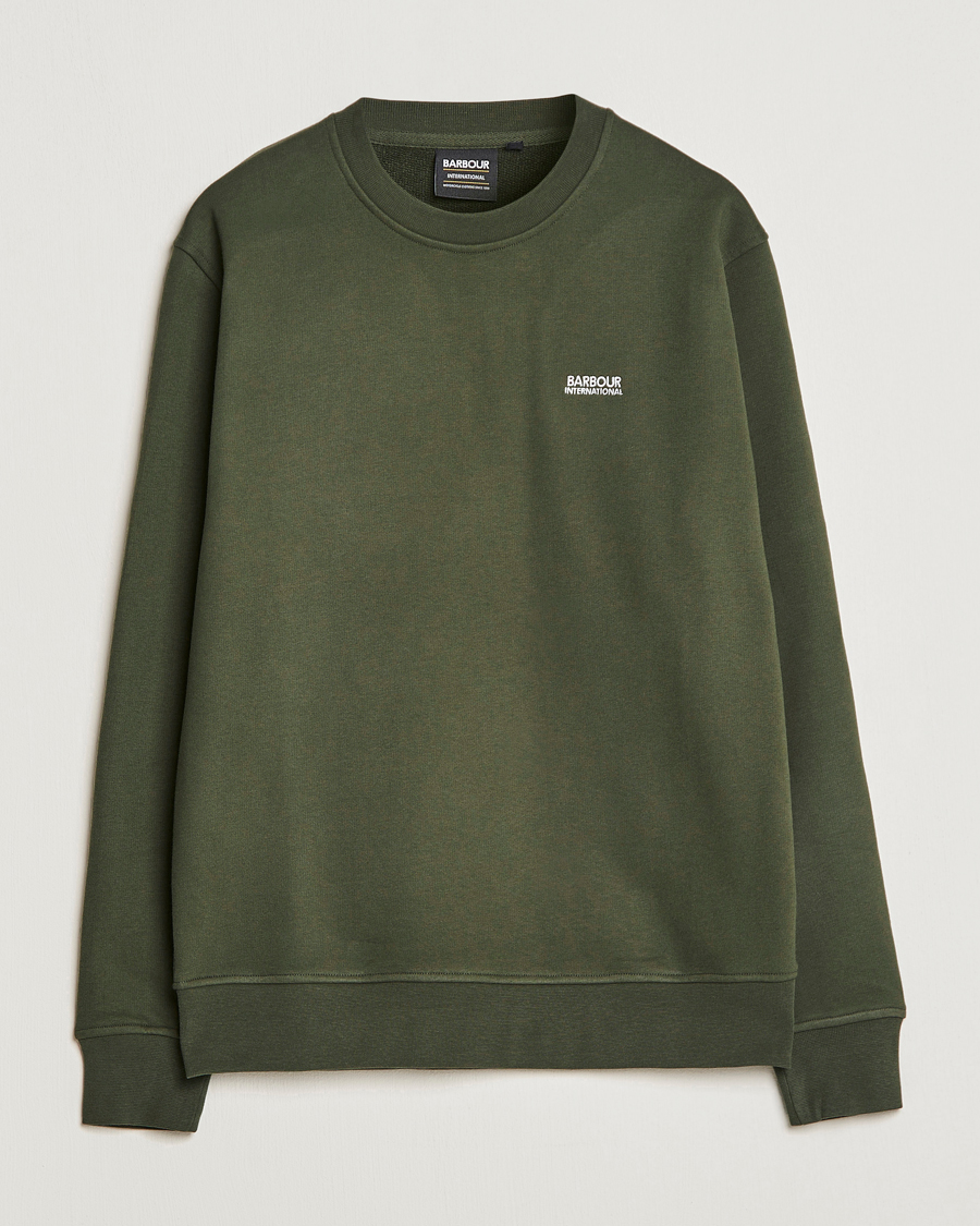 Herr | Tröjor | Barbour International | Roadster Crew Neck Sweatshirt Forrest Green