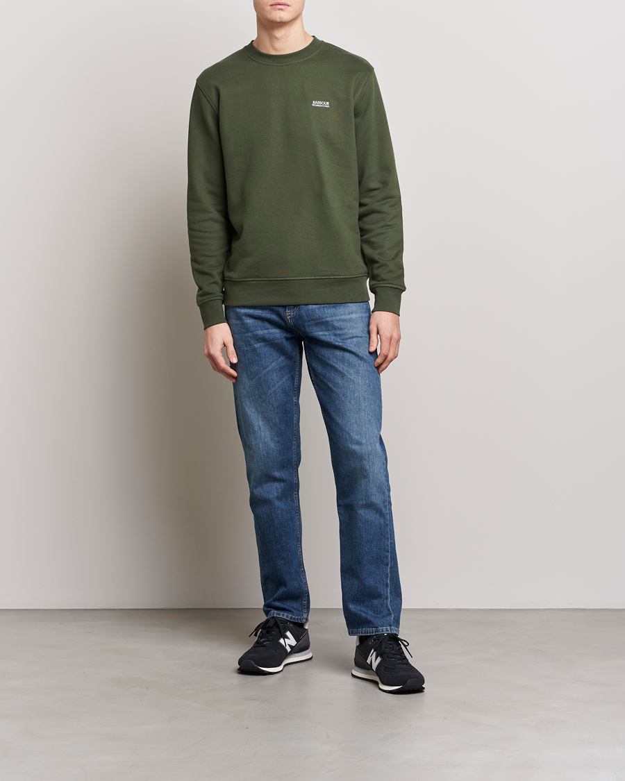 Herr | Tröjor | Barbour International | Roadster Crew Neck Sweatshirt Forrest Green