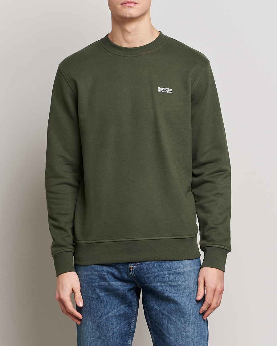 Herr | Tröjor | Barbour International | Roadster Crew Neck Sweatshirt Forrest Green