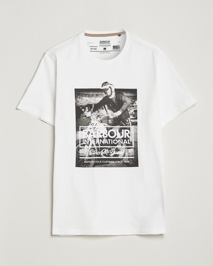 Herr | T-Shirts | Barbour International | Morris Steve McQueen Crew Neck T-Shirt Whisper White