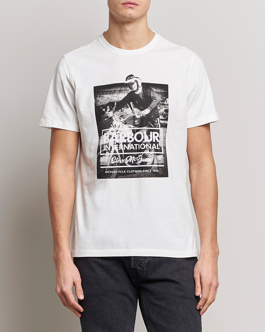 Herr | T-Shirts | Barbour International | Morris Steve McQueen Crew Neck T-Shirt Whisper White