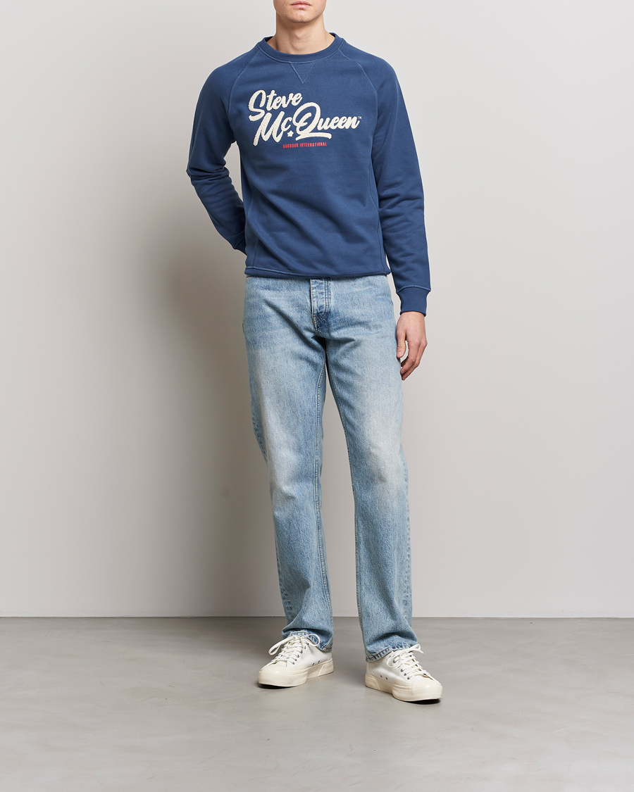 Herr | Tröjor | Barbour International | Holtz Steve McQueen Crew Neck Sweatshirt Blue