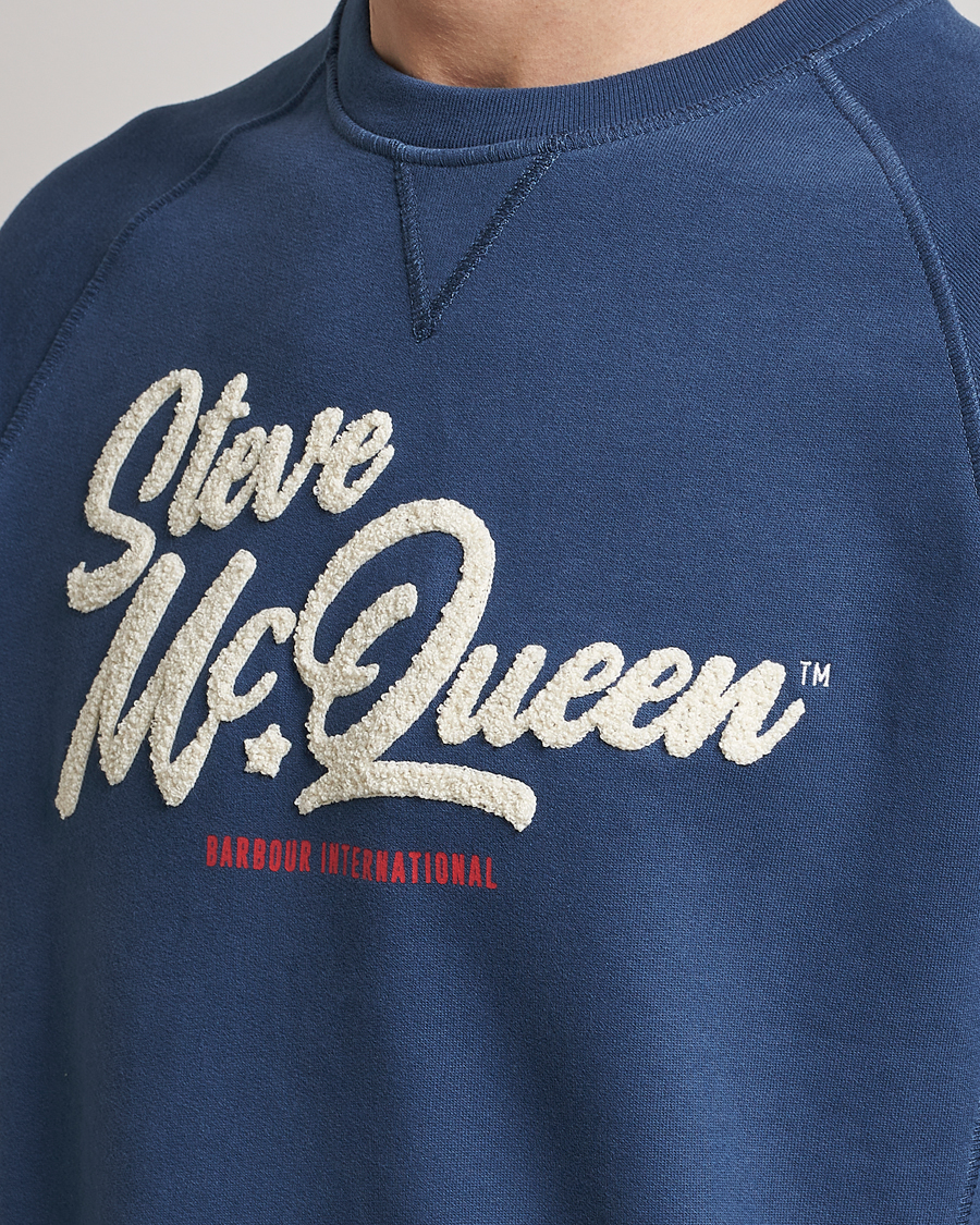 Herr | Tröjor | Barbour International | Holtz Steve McQueen Crew Neck Sweatshirt Blue