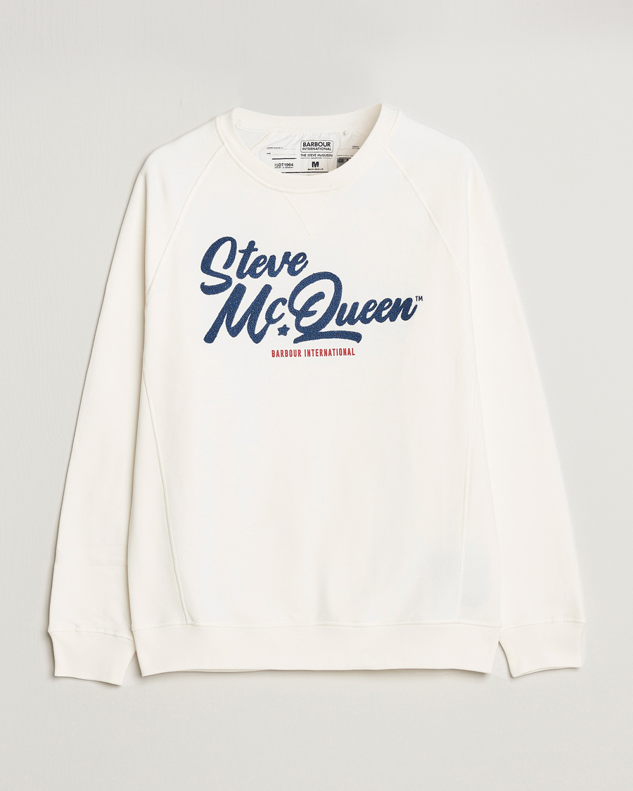 Herr | Tröjor | Barbour International | Holtz Steve McQueen Crew Neck Sweatshirt White