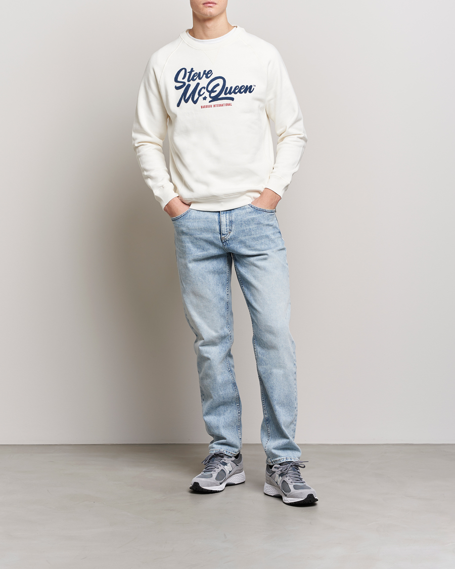 Herr | Tröjor | Barbour International | Holtz Steve McQueen Crew Neck Sweatshirt White