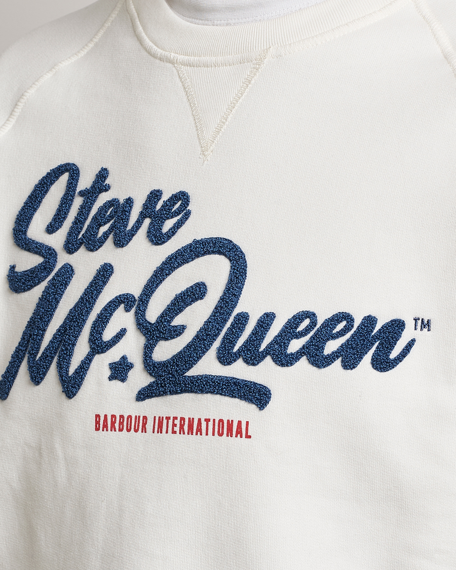 Herr | Tröjor | Barbour International | Holtz Steve McQueen Crew Neck Sweatshirt White
