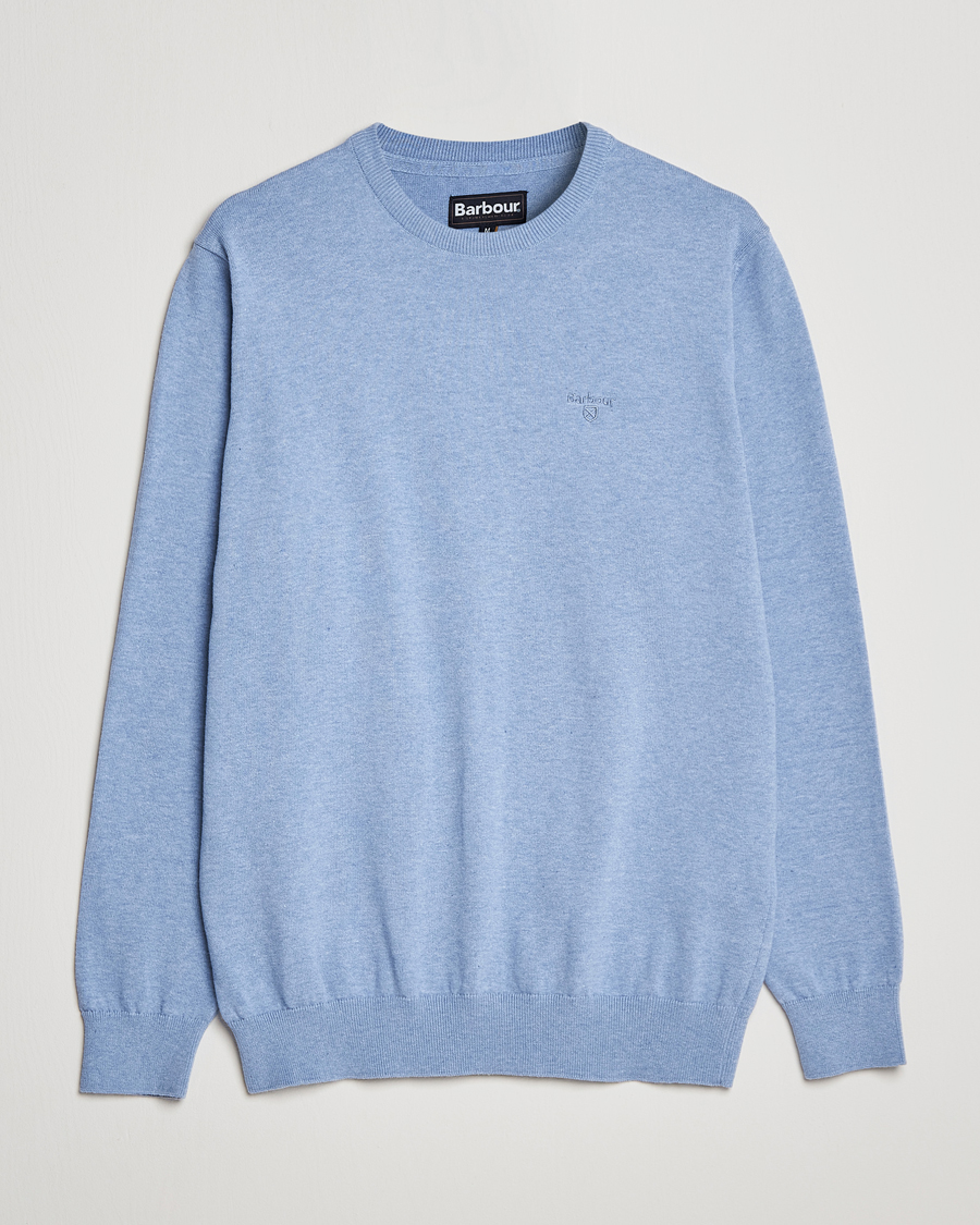 Herr | Tröjor | Barbour Lifestyle | Pima Cotton Crew Neck Chambray Blue