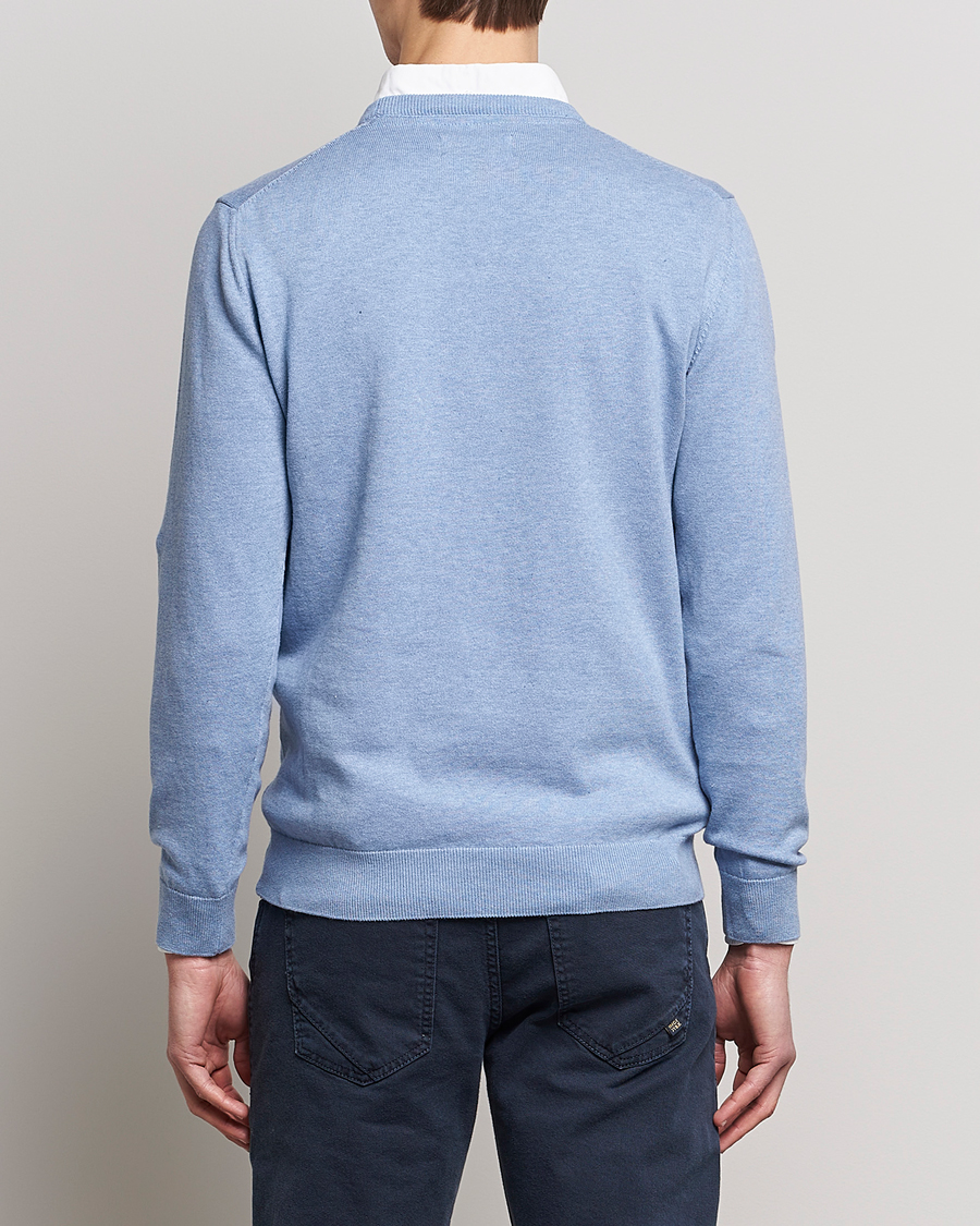 Herr | Tröjor | Barbour Lifestyle | Pima Cotton Crew Neck Chambray Blue