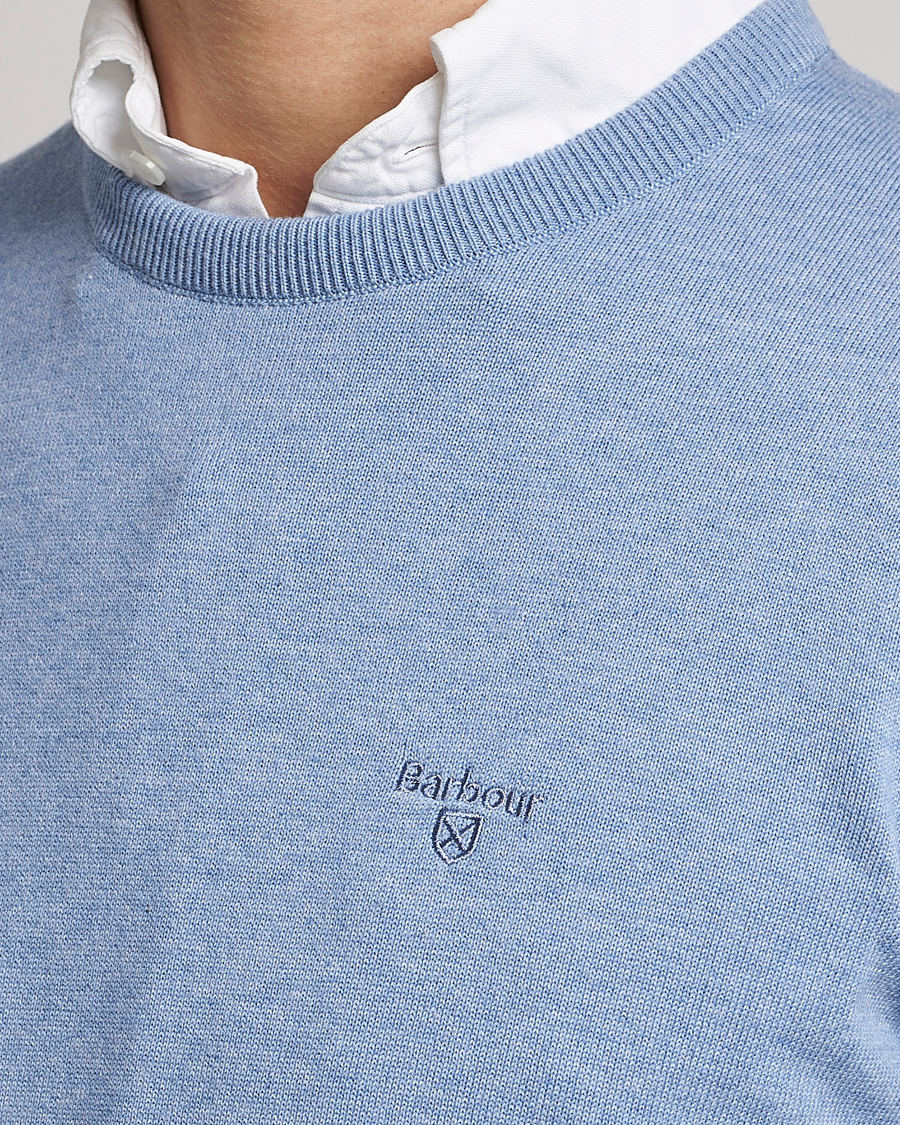 Herr | Tröjor | Barbour Lifestyle | Pima Cotton Crew Neck Chambray Blue