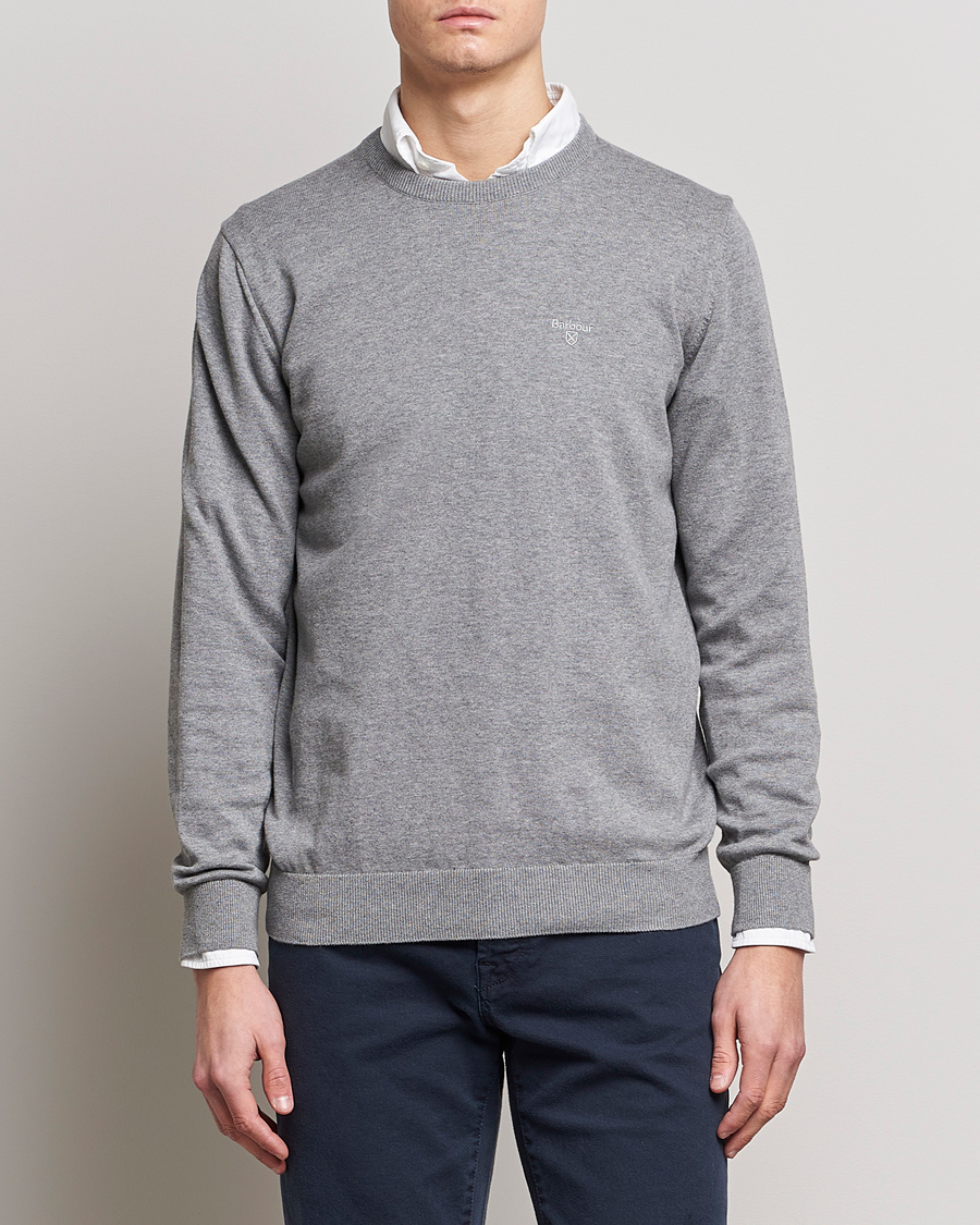 Herr | Pullover rundhals | Barbour Lifestyle | Pima Cotton Crew Neck Grey Marl