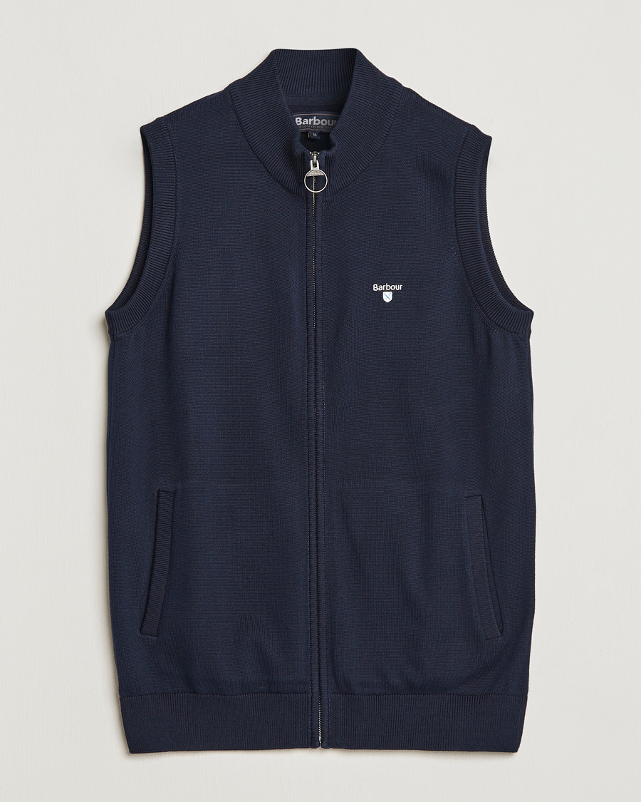 Herr | Tröjor | Barbour Lifestyle | Dordon Knitted Full Zip Gilet Navy