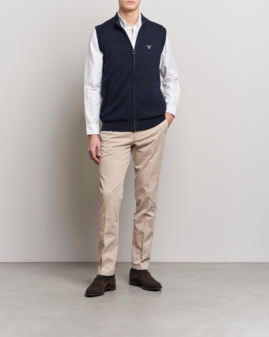 Herr | Tröjor | Barbour Lifestyle | Dordon Knitted Full Zip Gilet Navy