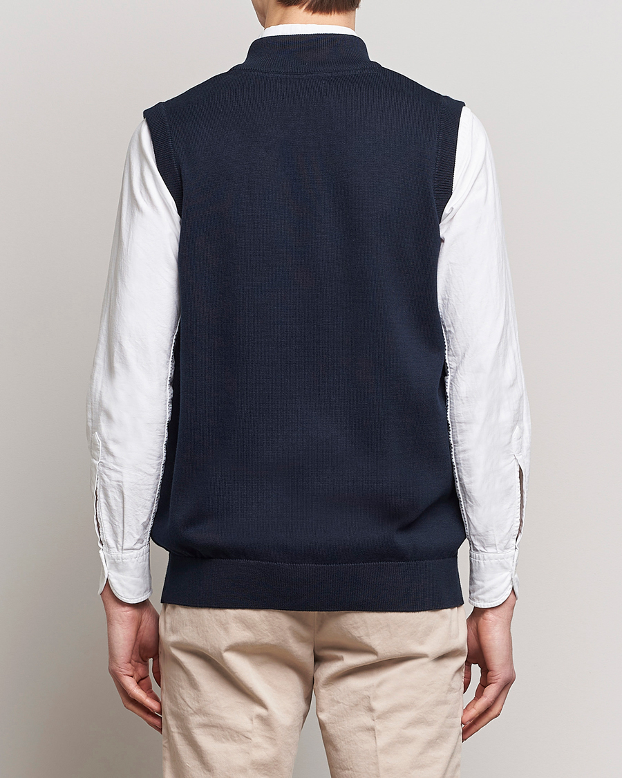 Herr | Tröjor | Barbour Lifestyle | Dordon Knitted Full Zip Gilet Navy