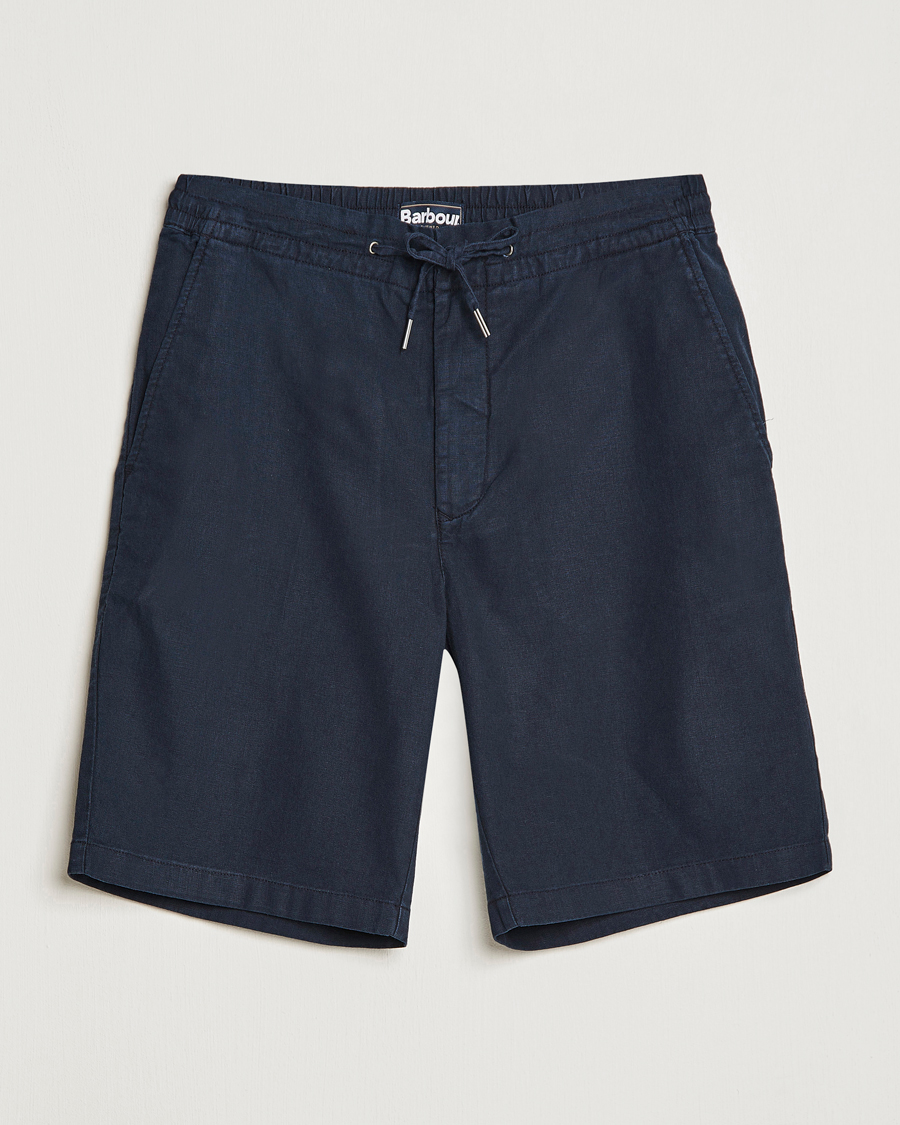 Herr | Shorts | Barbour Lifestyle | Linen/Cotton Drawstring Shorts Navy