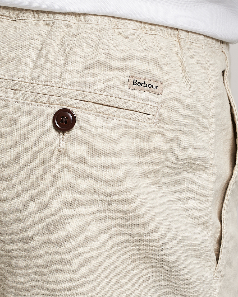 Herr | Shorts | Barbour Lifestyle | Linen/Cotton Drawstring Shorts Light Stone