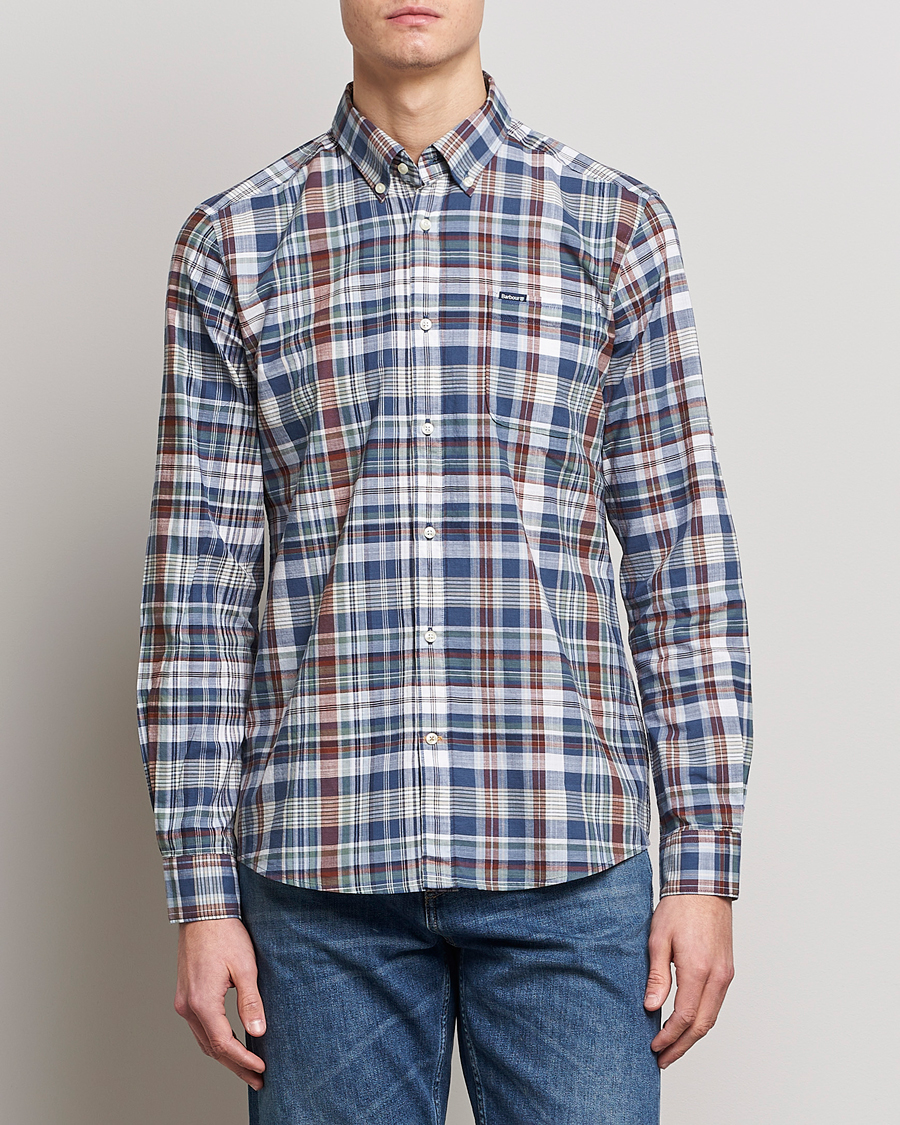Herr | Casualskjortor | Barbour Lifestyle | Tailored Fit Seacove Checked Shirt Blue 
