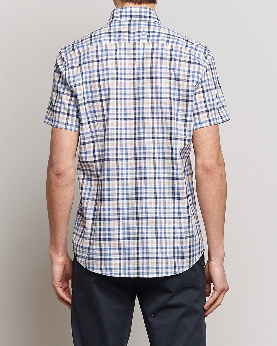 Herr | Skjortor | Barbour Lifestyle | Tailored Fit Kinson Short Sleeve Checked Shirt Stone
