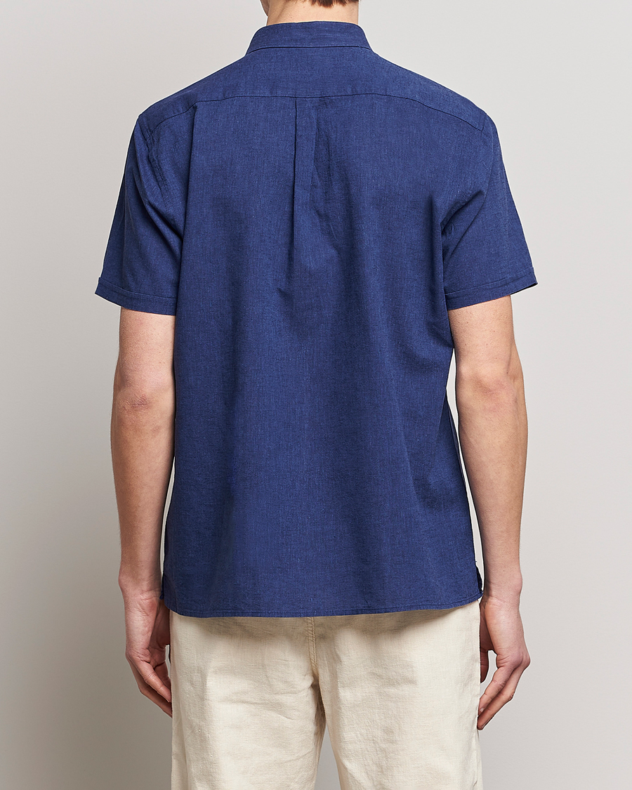 Herr | Skjortor | Barbour Lifestyle | Tailored Fit Nelson Cotton/Linen Shirt Indigo