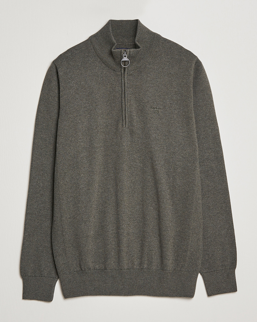 Herr | Tröjor | Barbour Lifestyle | Cotton Half Zip Olive Marl