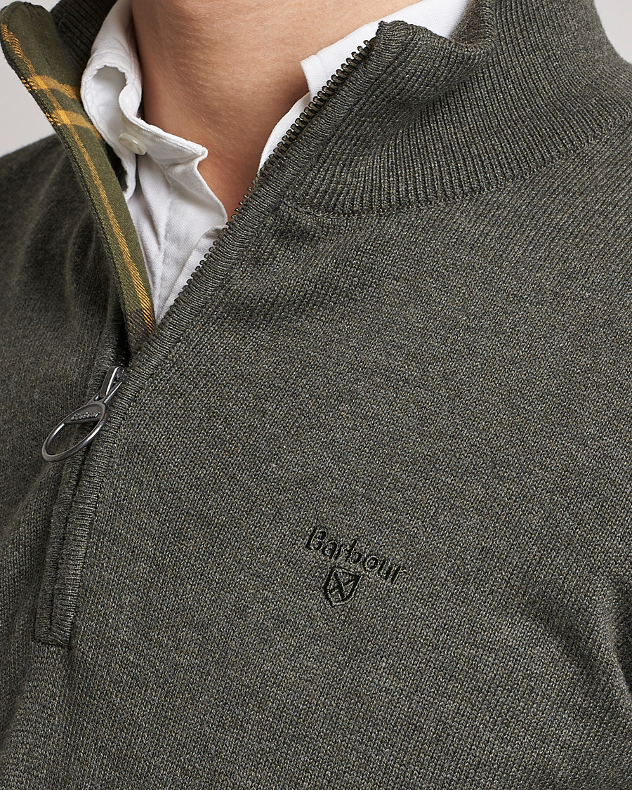 Herr | Tröjor | Barbour Lifestyle | Cotton Half Zip Olive Marl
