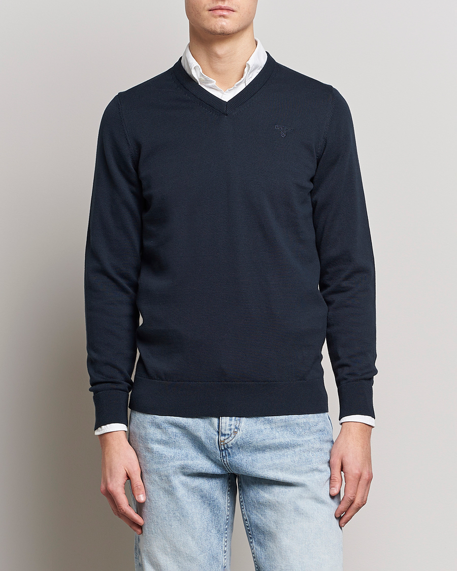 Herr | Kläder | Barbour Lifestyle | Pima Cotton V-Neck Navy