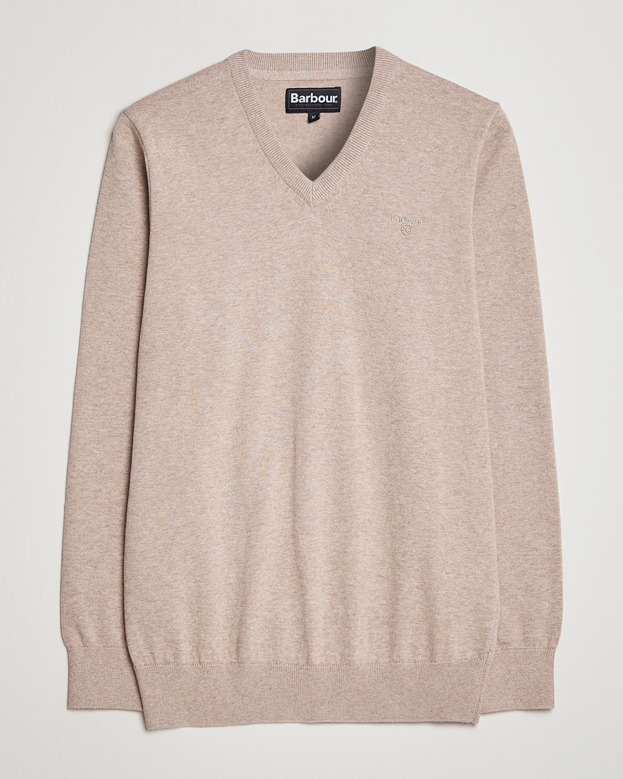 Herr | Tröjor | Barbour Lifestyle | Pima Cotton V-Neck Sand Marl