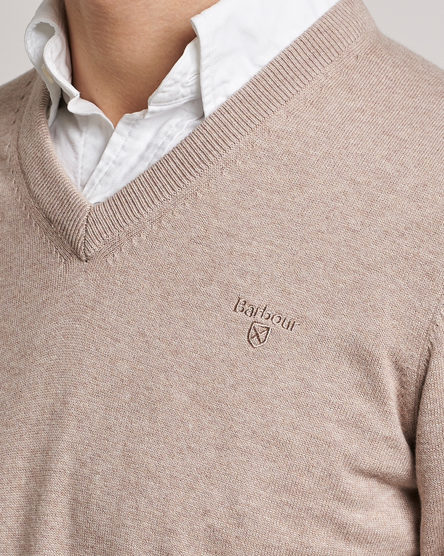 Herr | Tröjor | Barbour Lifestyle | Pima Cotton V-Neck Sand Marl