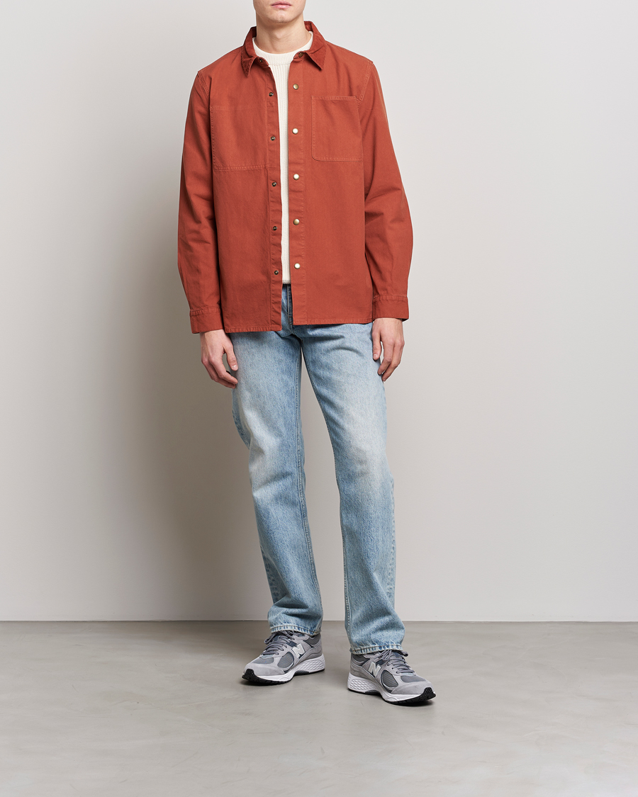 Herr | Jackor | Barbour White Label | Lorenzo Cotton Overshirt Rust