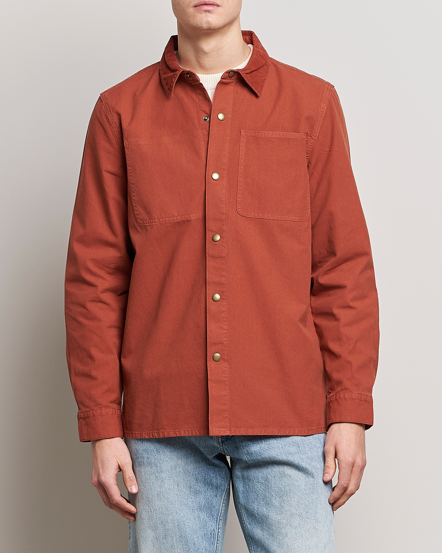 Herr | Jackor | Barbour White Label | Lorenzo Cotton Overshirt Rust