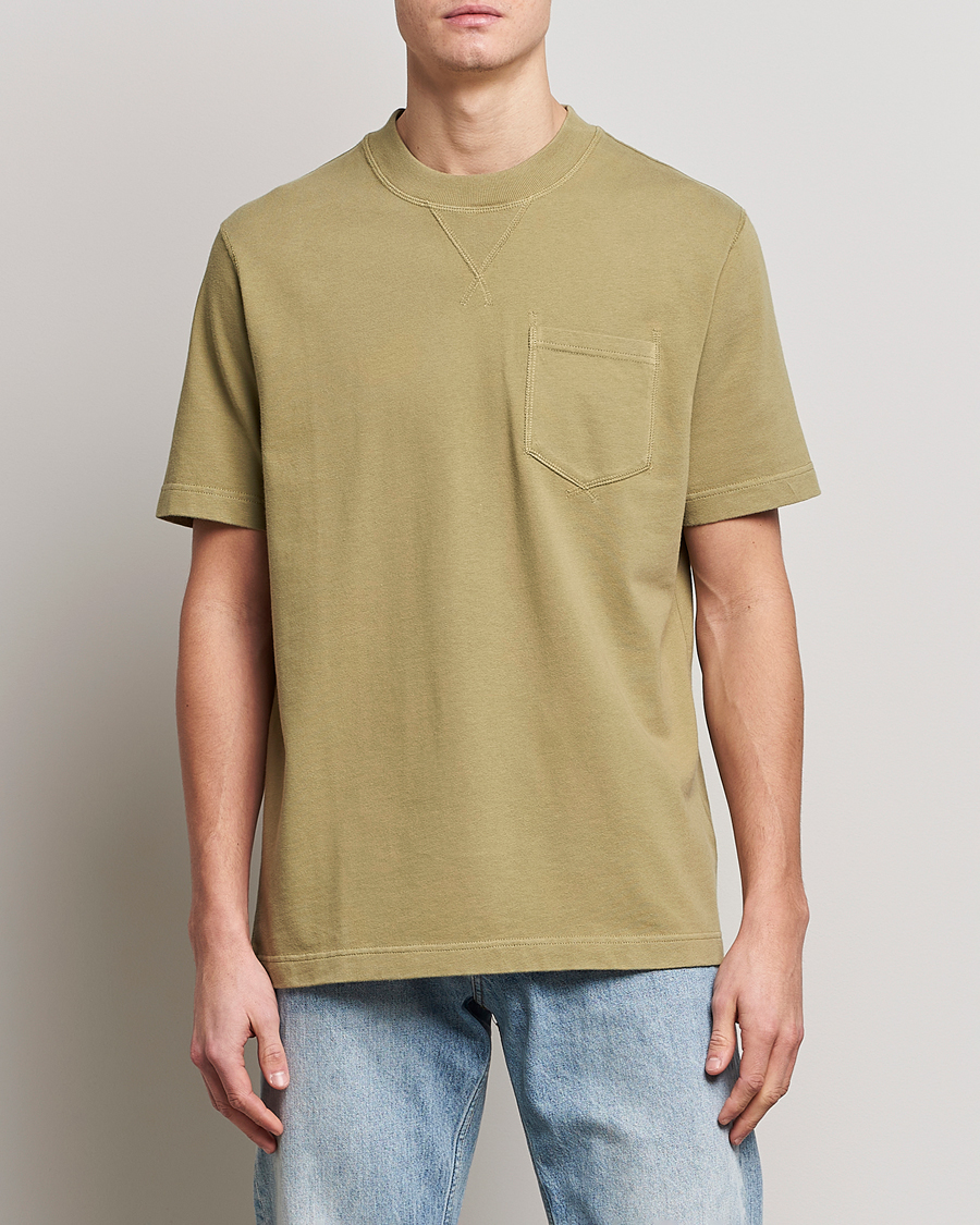 Herr | Barbour | Barbour White Label | Williams Heavy Pocket T-Shirt Bleached Olive