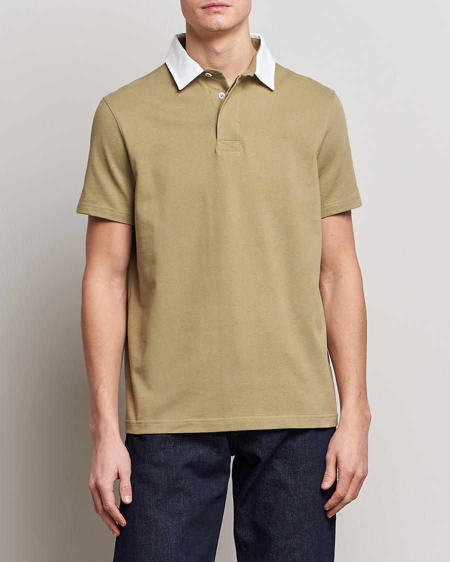 Herr | Barbour | Barbour White Label | Wilson Short Sleeve Cotton Polo Bleached Olive