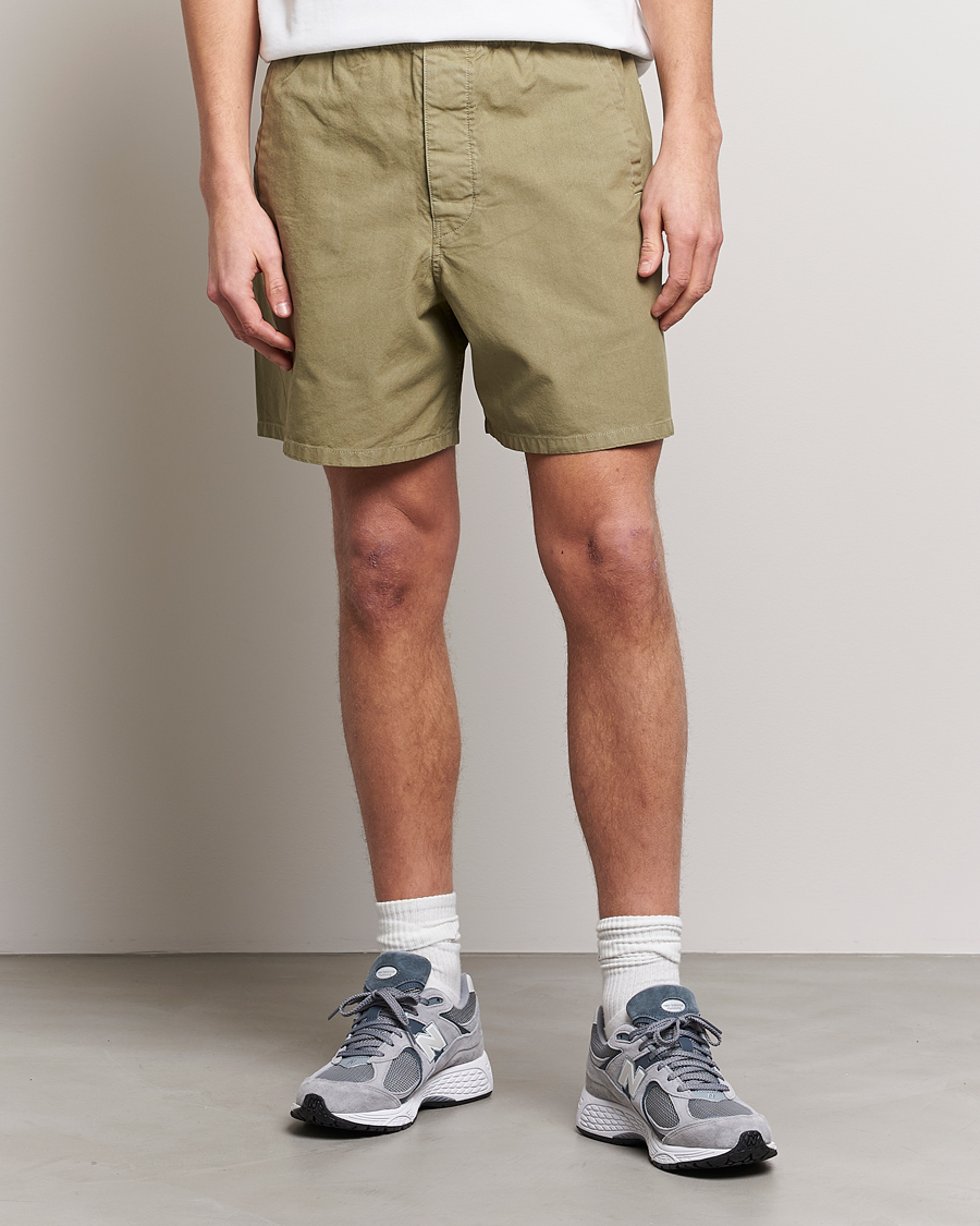 Herr | Shorts | Barbour White Label | Dillon Cotton Drawstring Shorts Bleached Olive