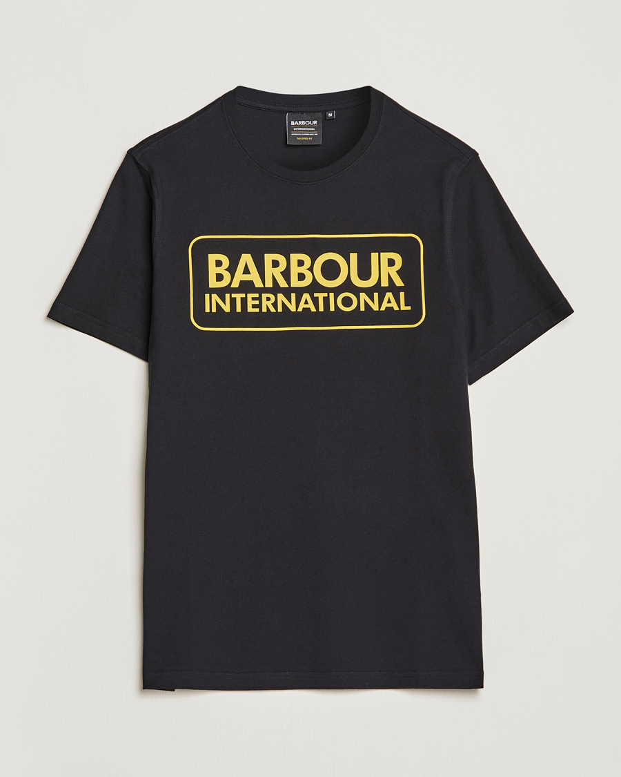 Herr |  | Barbour International | Large Logo Crew Neck Tee Black