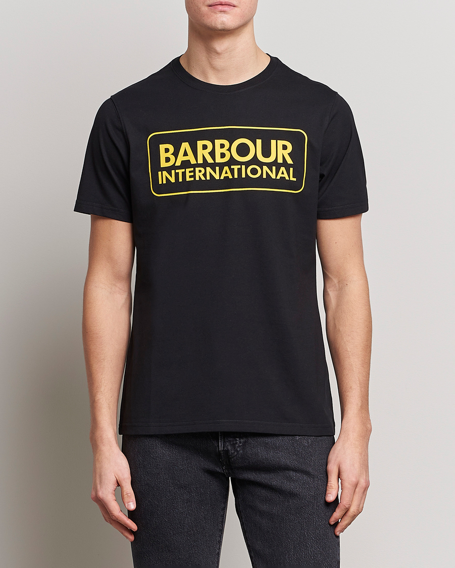 Herr |  | Barbour International | Large Logo Crew Neck Tee Black