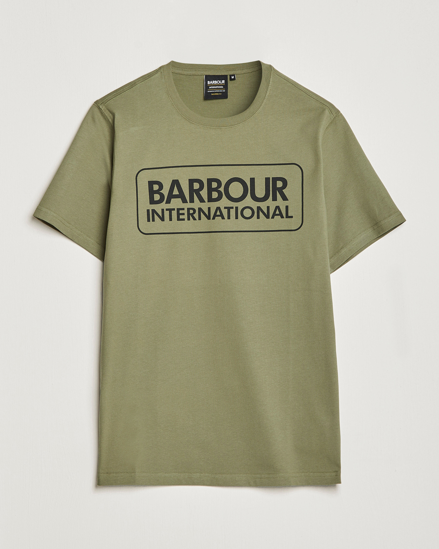 Herr | T-Shirts | Barbour International | Large Logo Crew Neck Tee Light Moss