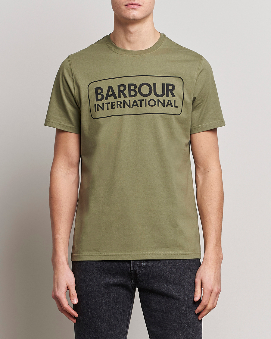 Herr | 20% rea | Barbour International | Large Logo Crew Neck Tee Light Moss