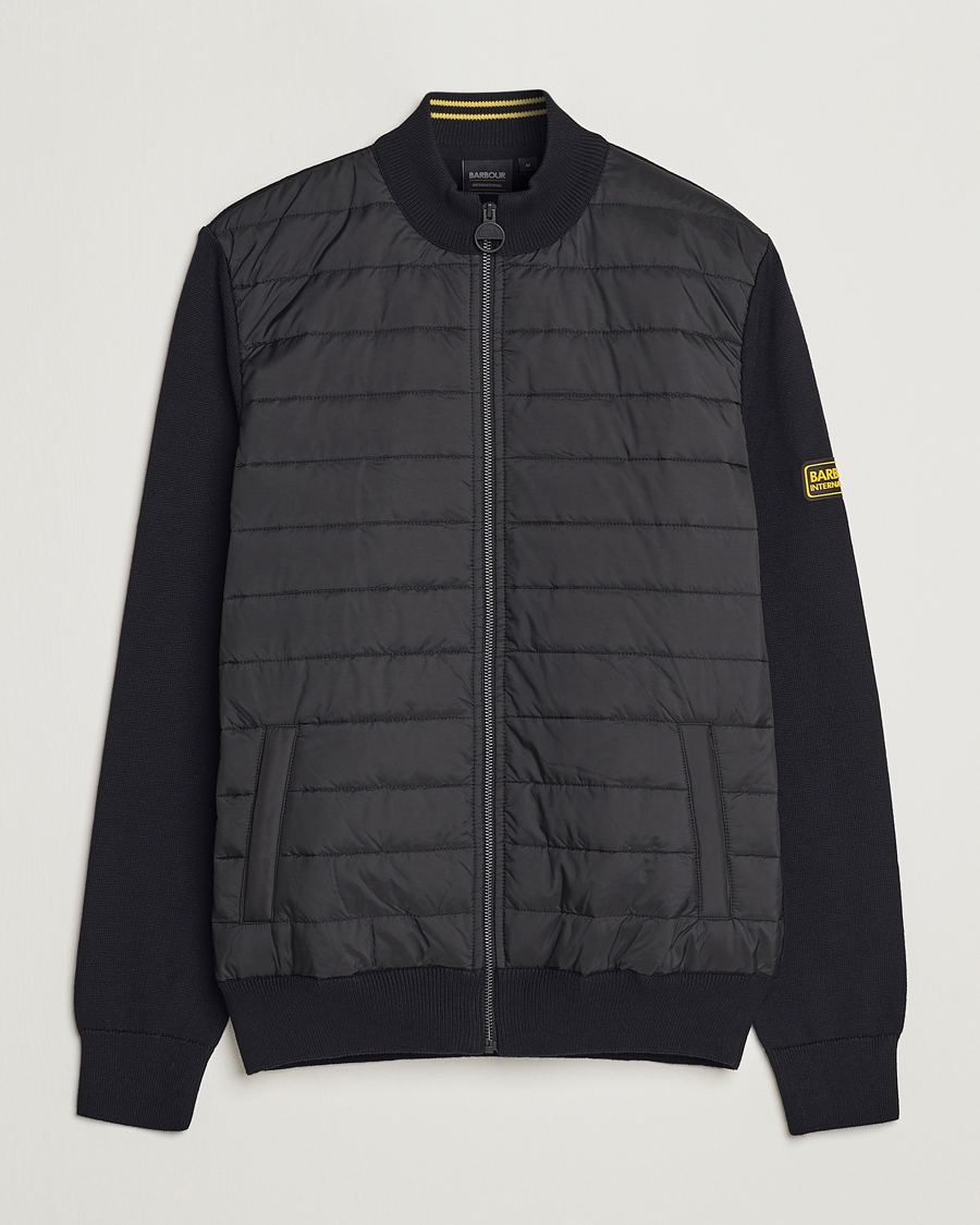 Herr | Jackor | Barbour International | Legacy Baffle Zip Through Sweater Black