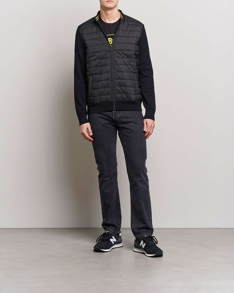 Herr | Jackor | Barbour International | Legacy Baffle Zip Through Sweater Black