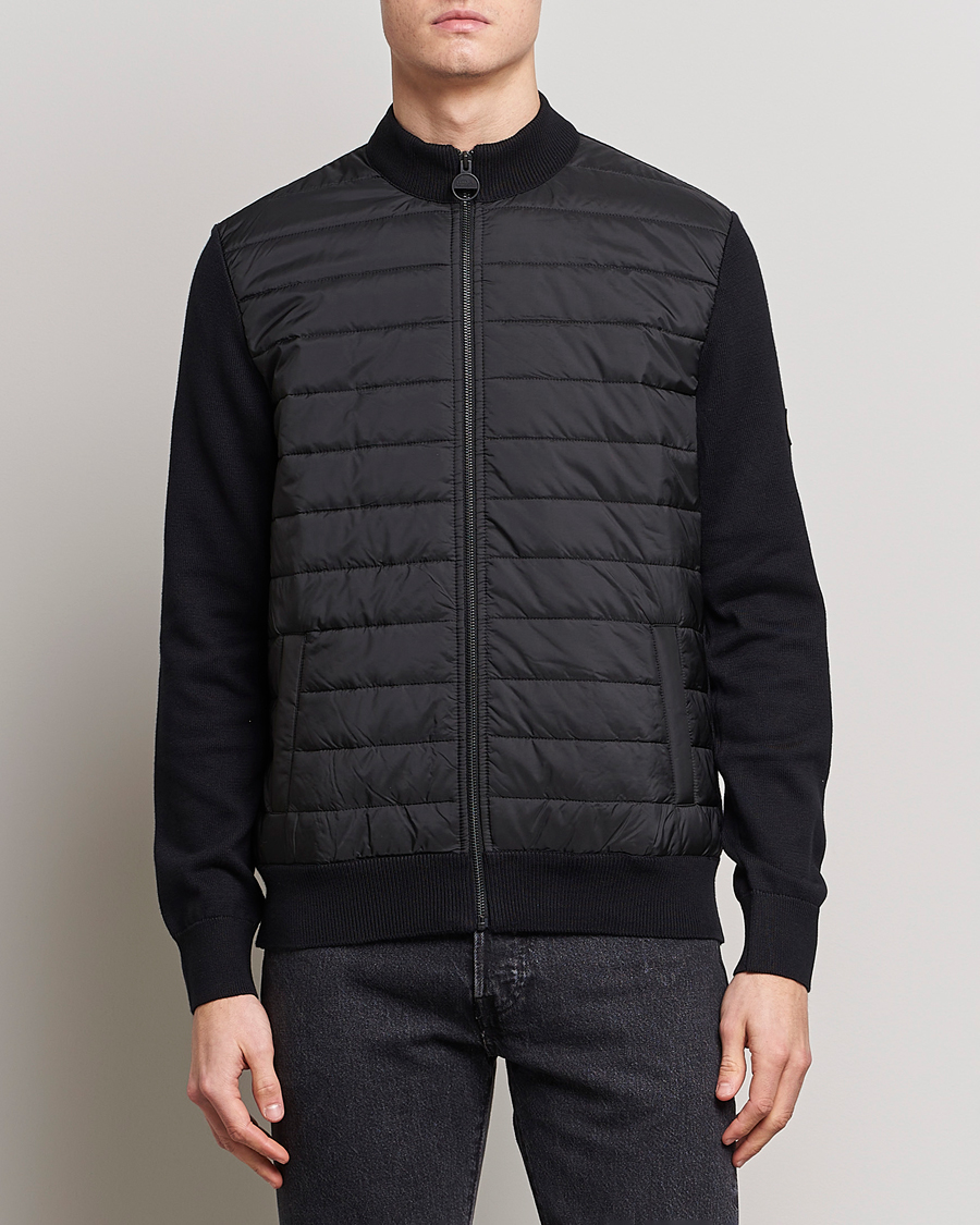 Herre |  | Barbour International | Legacy Baffle Zip Through Sweater Black