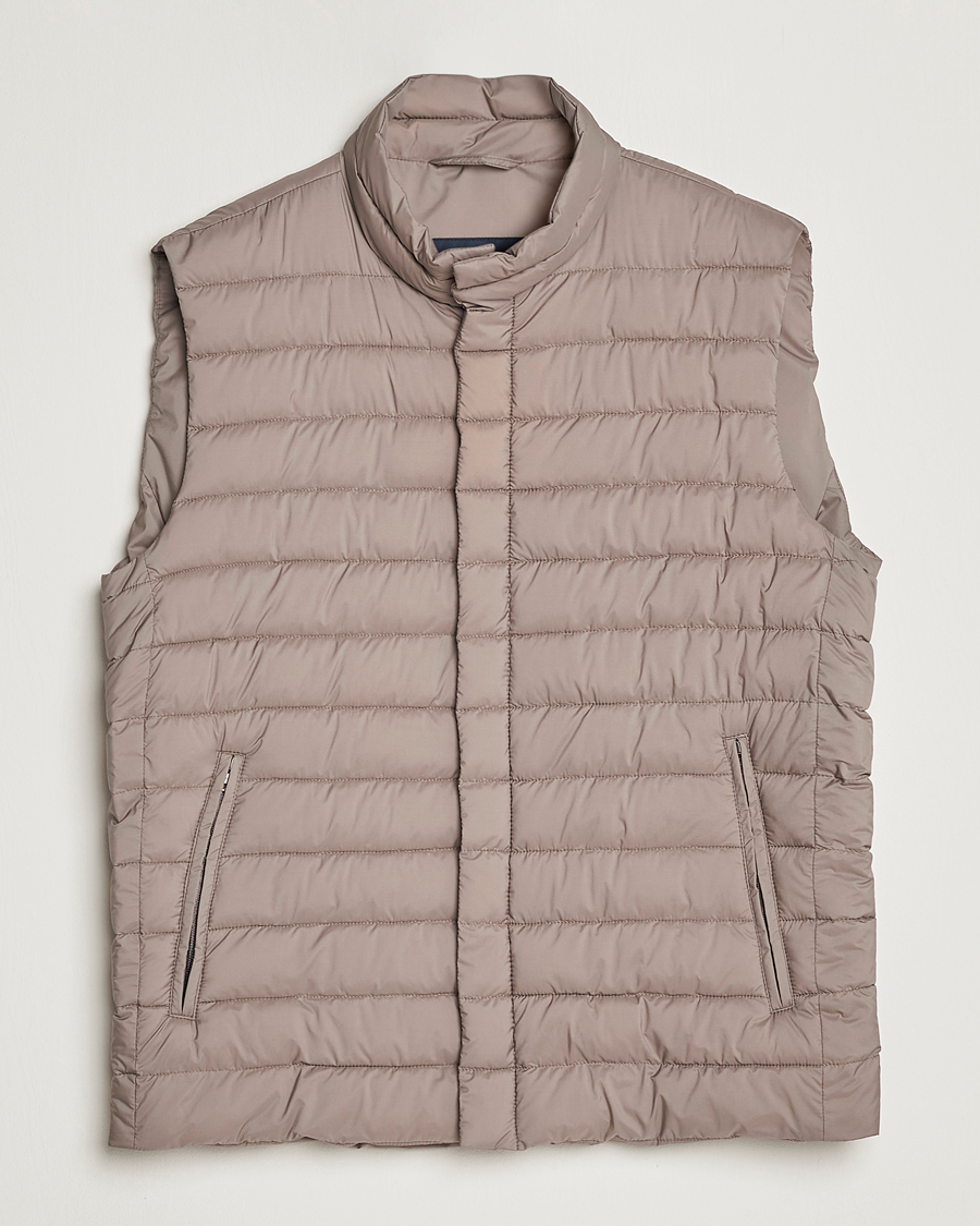 Herr | Jackor | Herno | Nuage Matt Nylon Vest Taupe