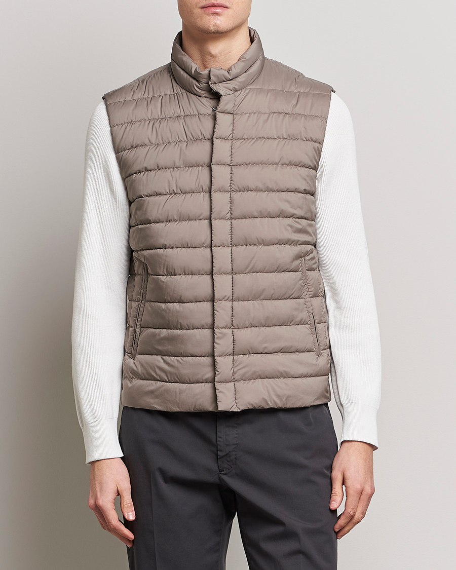 Herr | Jackor | Herno | Nuage Matt Nylon Vest Taupe