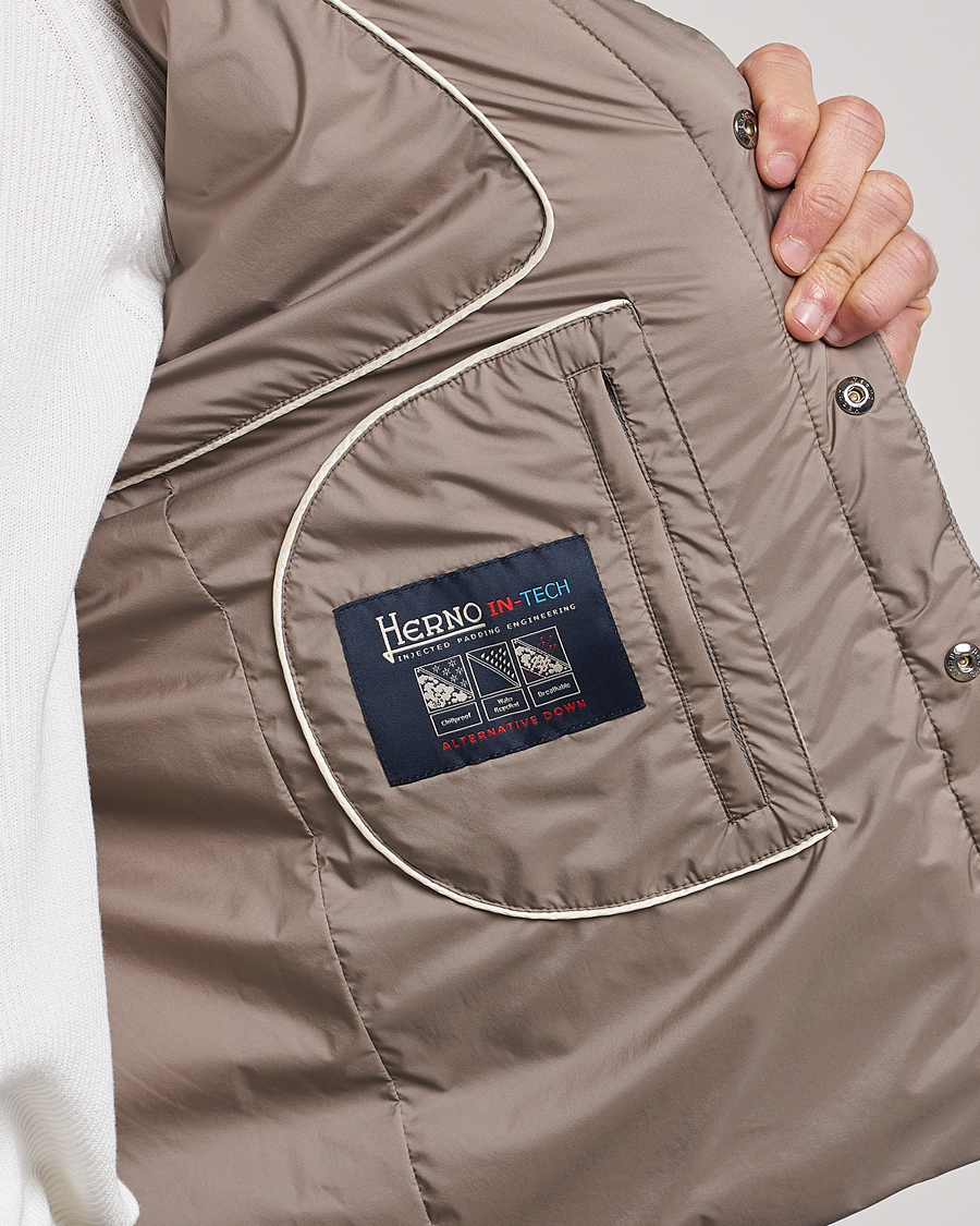Herr | Jackor | Herno | Nuage Matt Nylon Vest Taupe