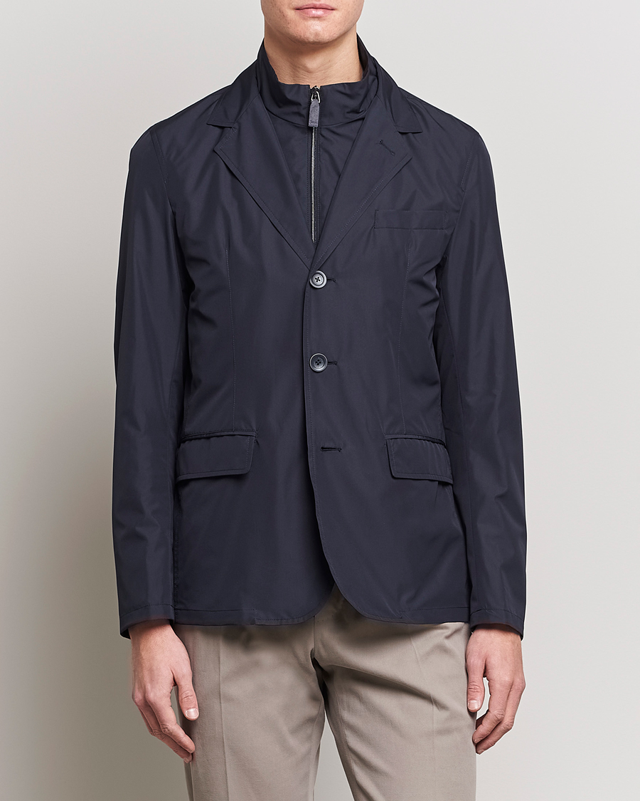 Herr | Jackor | Herno | Nylon Zip Blazer Navy