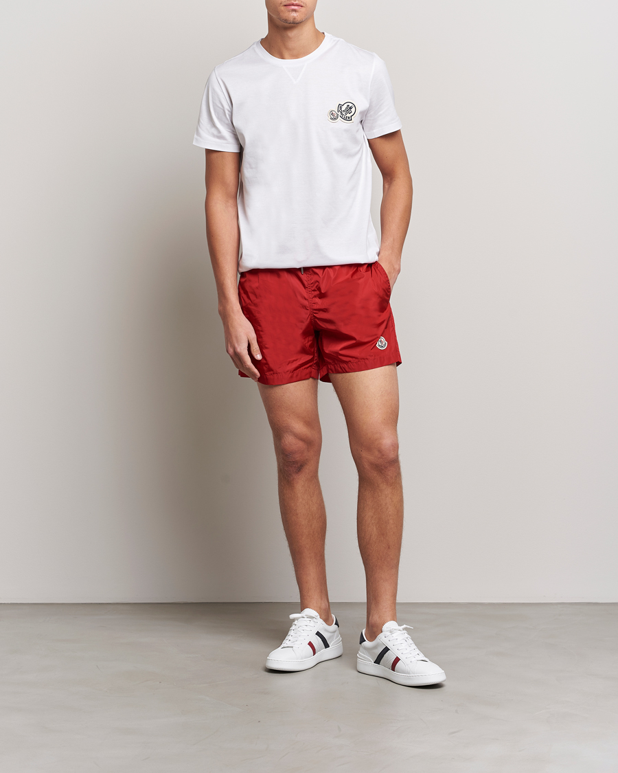 Herr | Badbyxor | Moncler | Nylon Swim Trunks Red