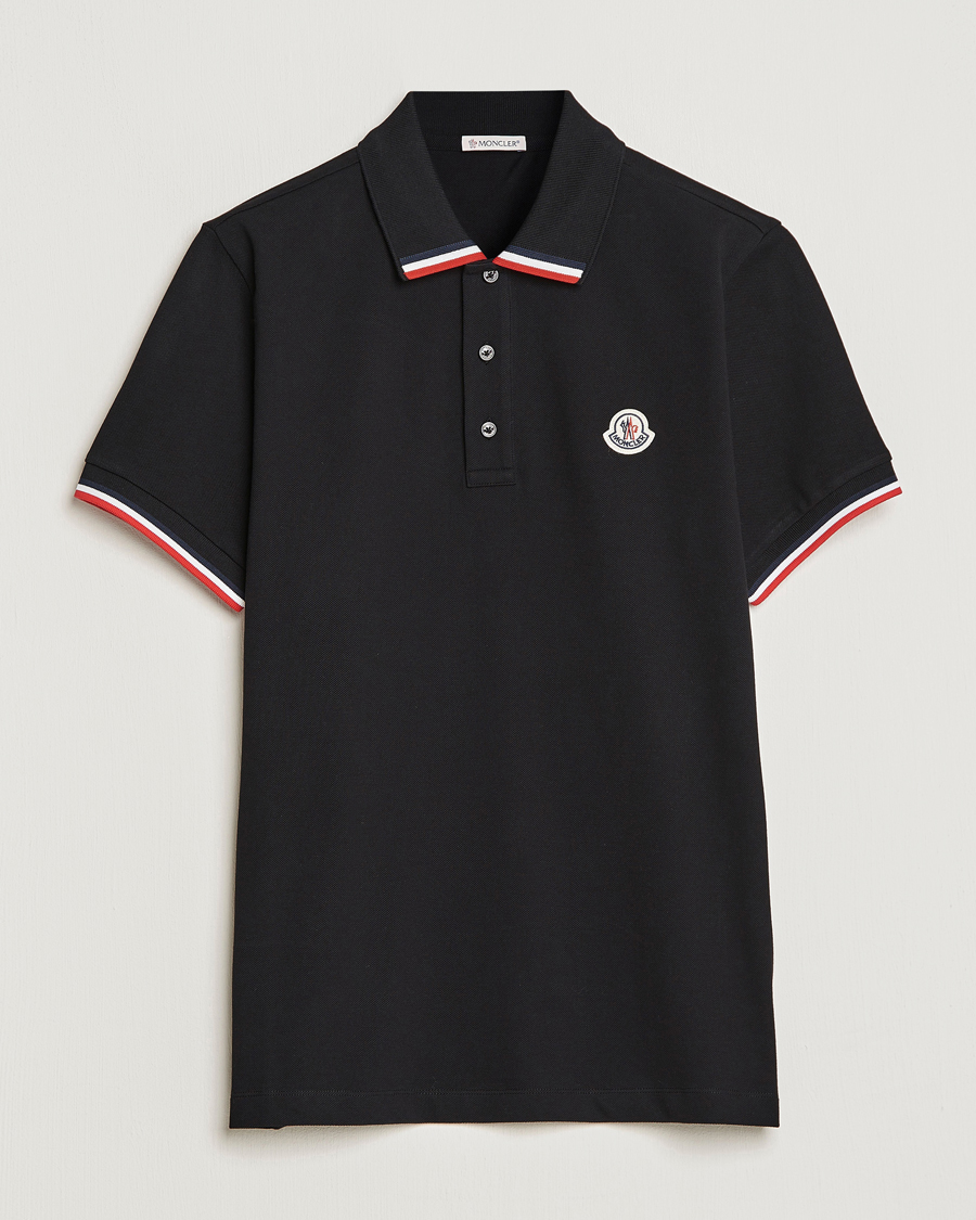 Herr | Pikéer | Moncler | Tricolor Rib Polo Black
